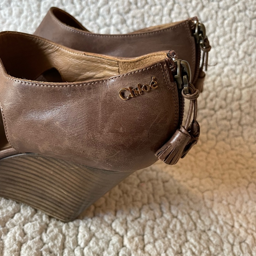 Authentic CHLOE Wedge Heel Peep Toe Shoes - Picture 8 of 8